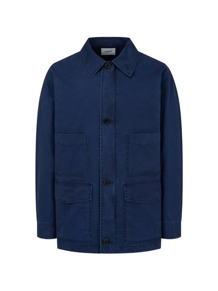  Tomboy Button-up Washed-effect Jacket - Blue 