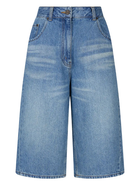  Tomboy Buttoned Denim Cropped Jeans - Blue 