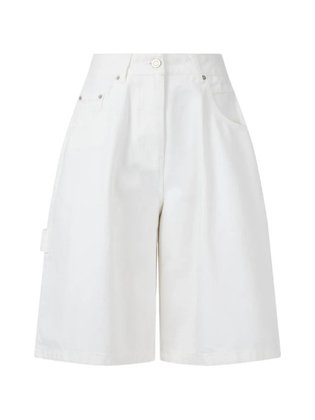  Tomboy Buttoned Denim Shorts - White 