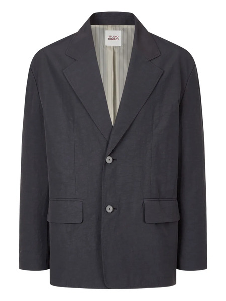  Tomboy Buttoned Single-breasted Blazer - Grey 