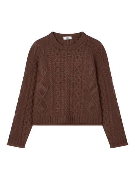  Tomboy Cable-knit Sweater - Brown 