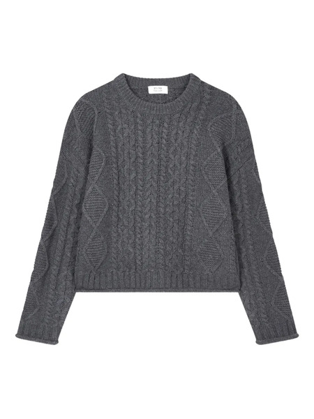  Tomboy Cable-knit Sweater - Grey 