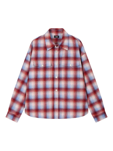  Tomboy Checked-pattern Shirt - Red 