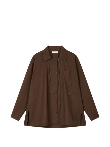  Tomboy Chest-pocket Shirt - Brown 