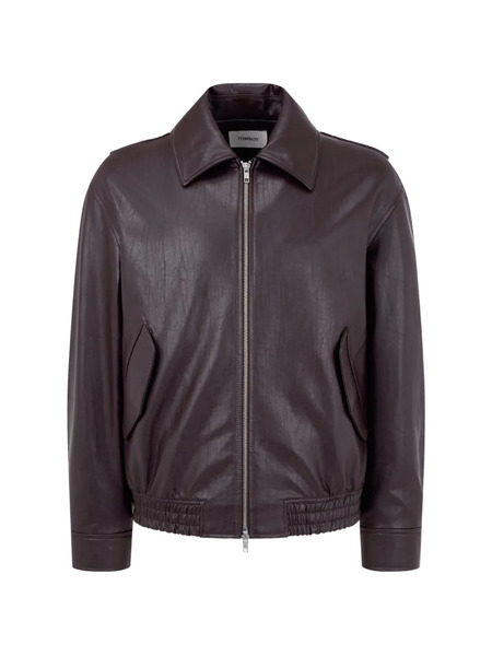  Tomboy Collared Bomber Jacket - Brown 