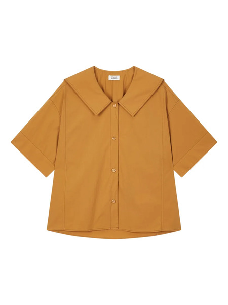  Tomboy Collared Oversized Shirt - Orange 