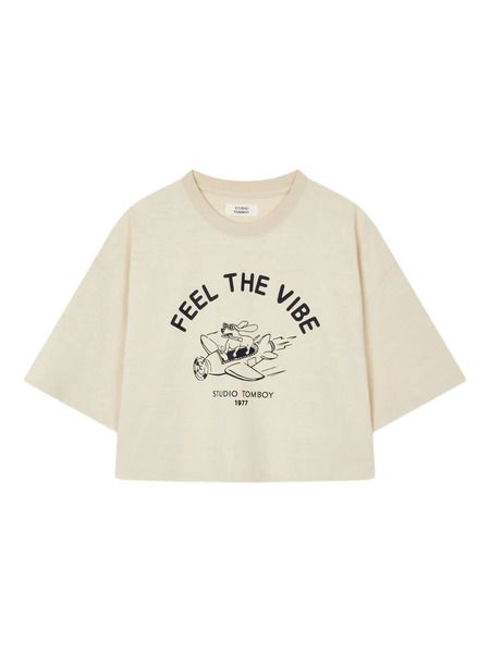  Tomboy Cropped Graphic T-shirt - Neutrals 