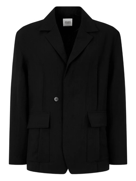  Tomboy Darted Patch-pocket Blazer - Black 