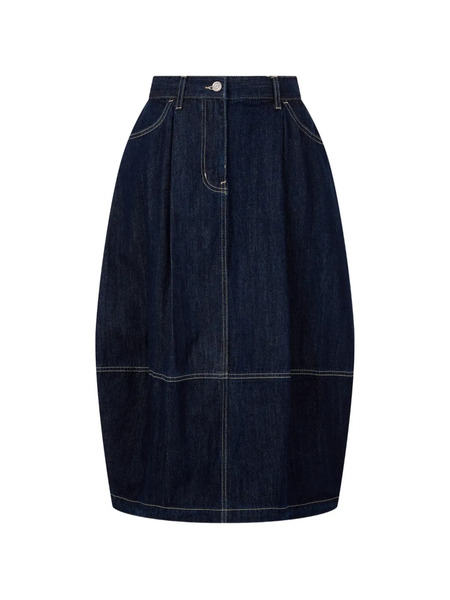  Tomboy Denim Balloon Midi Skirt - Blue 