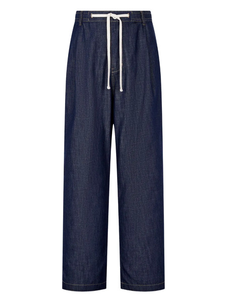  Tomboy Drawstring-waist Denim Trousers - Blue 