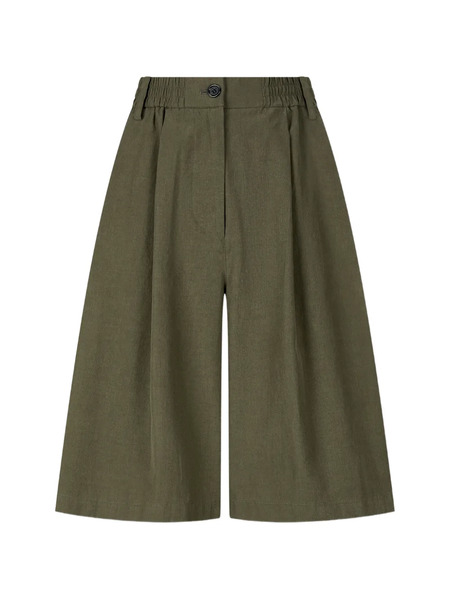  Tomboy Elasticated-waist Pleated Shorts - Green 