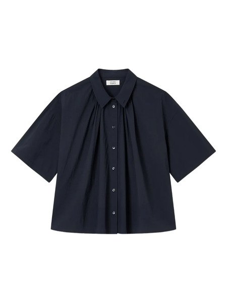  Tomboy Gathered Short-sleeve Shirt - Blue 