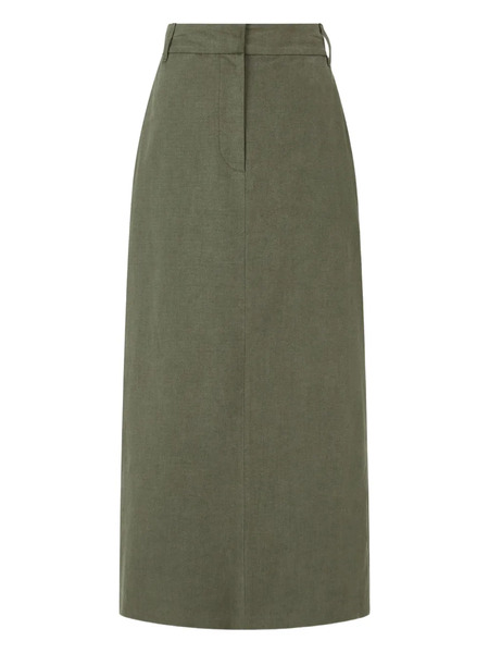  Tomboy High-waisted Midi Skirt - Green 