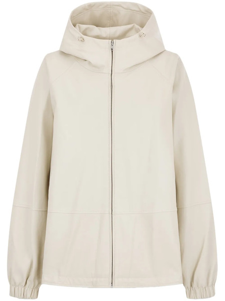  Tomboy Hooded Faux-leather Jacket - Neutrals 