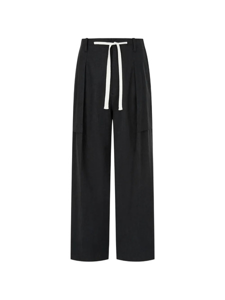  Tomboy Pintuck Drawstring Trousers - Black 