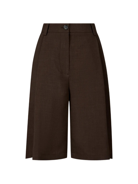  Tomboy Pleated Relaxed-fit Shorts - Brown 