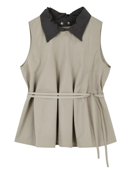  Tomboy Pleated Sleeveless Blouse - Grey 