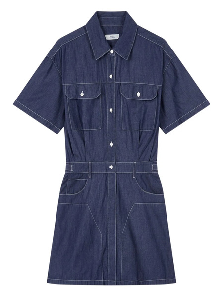  Tomboy Pockets Short-sleeve Jumpsuit - Blue 