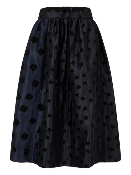  Tomboy Polka-dot Midi Skirt - Black 