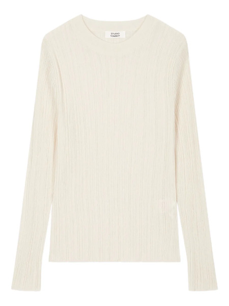  Tomboy Ribbed-knit T-shirt - Neutrals 