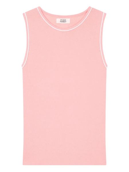  Tomboy Ribbed-trim Knitted Tank Top - Pink 