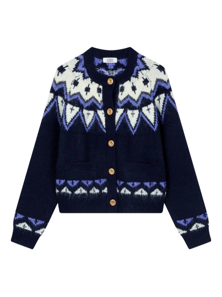  Tomboy Round Neck Cardigan - Blue 