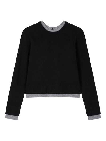  Tomboy Round Neck Sweater - Black 