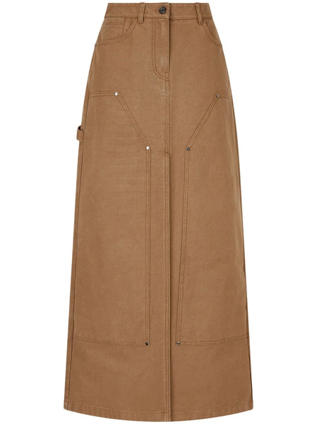  Tomboy Seam-detail Maxi Skirt - Brown 