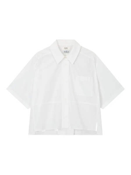  Tomboy Short-sleeve Cropped Shirt - White 