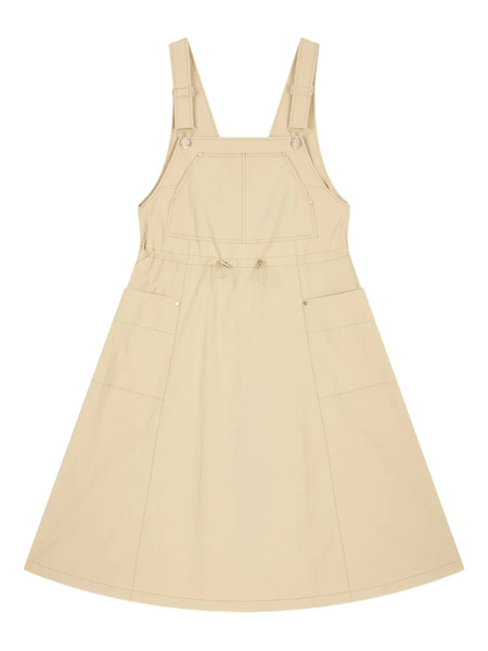  Tomboy Sleeveless Pinafore Dress - Brown 