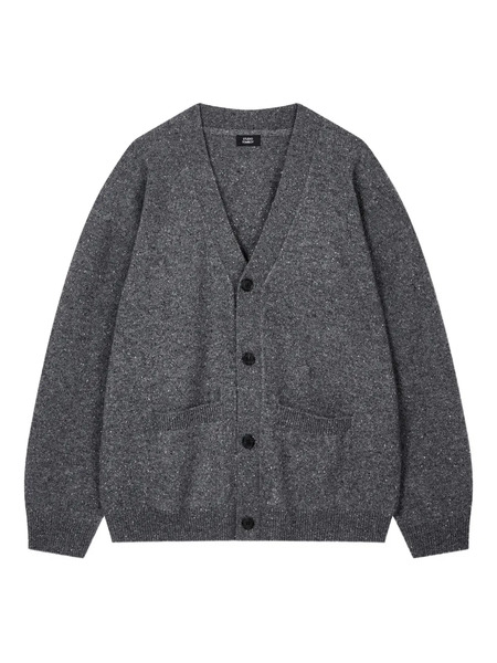  Tomboy Speckle-knit Button Cardigan - Grey 