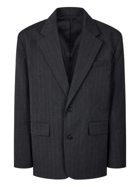  Tomboy Striped Single-breasted Blazer - Grey 