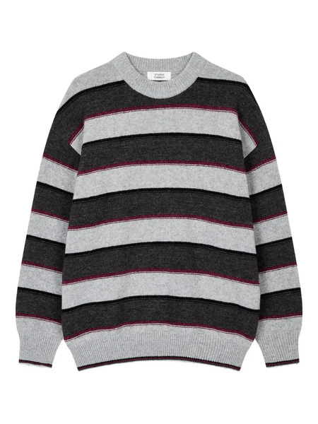  Tomboy Striped Sweater - Grey 