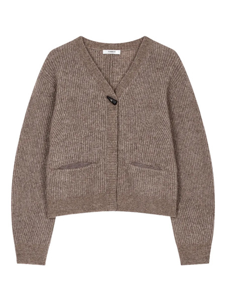  Tomboy Toggle V-neck Cardigan - Brown 