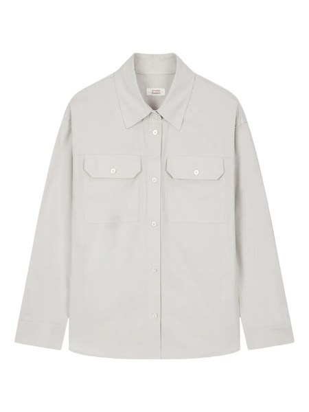  Tomboy Two-pocket Button-up Shirt - Grey 