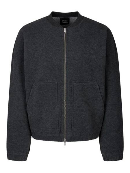  Tomboy Zip-closure Bomber Jacket - Grey 