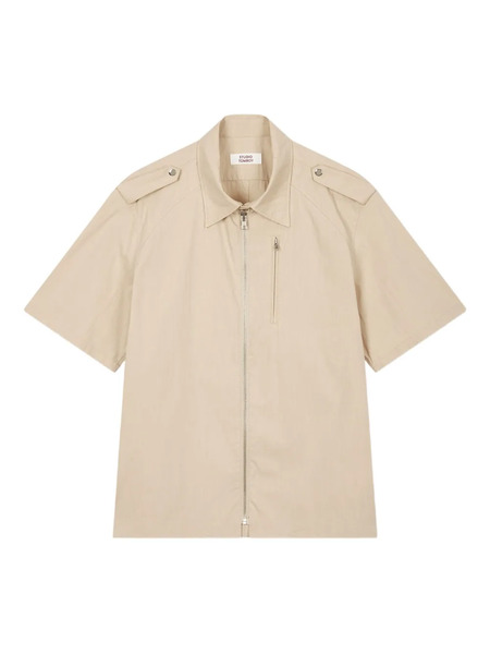  Tomboy Zip-fastening Short-sleeve Shirt - Neutrals 