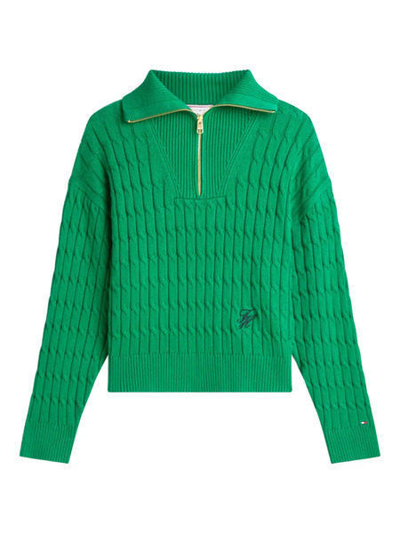  Tommy Hilfiger Cable-knit Zip Sweater - Green 