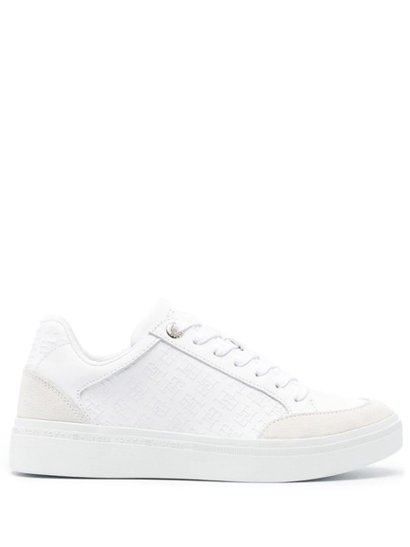 Tommy Hilfiger Embossed-logo Leather Sneakers - White 