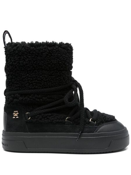  Tommy Hilfiger Faux-shearling Ankle Boots - Black 