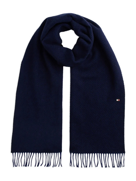  Tommy Hilfiger Herringbone-fringed Scarf - Blue 