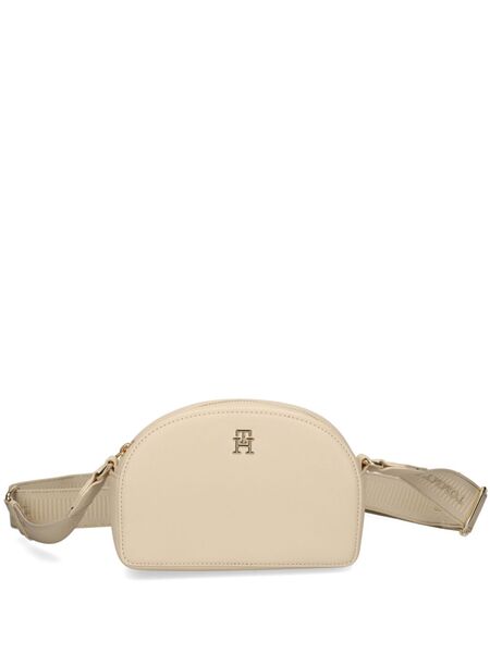  Tommy Hilfiger Ht-logo Plaque Crossbody Bag - Neutrals 