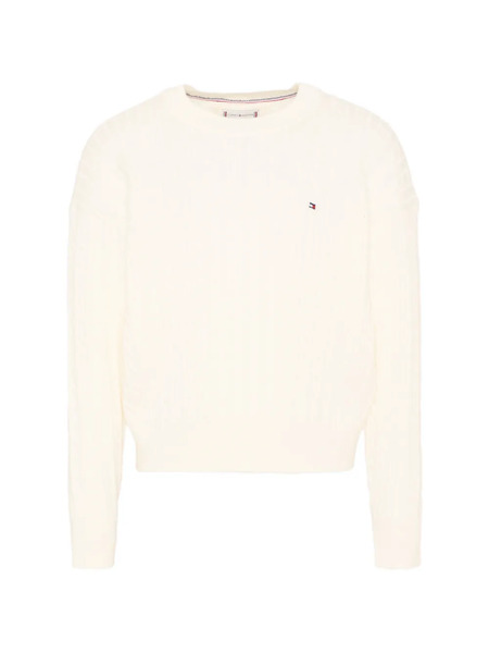  Tommy Hilfiger Junior Cable Knit Jumper - Neutrals 