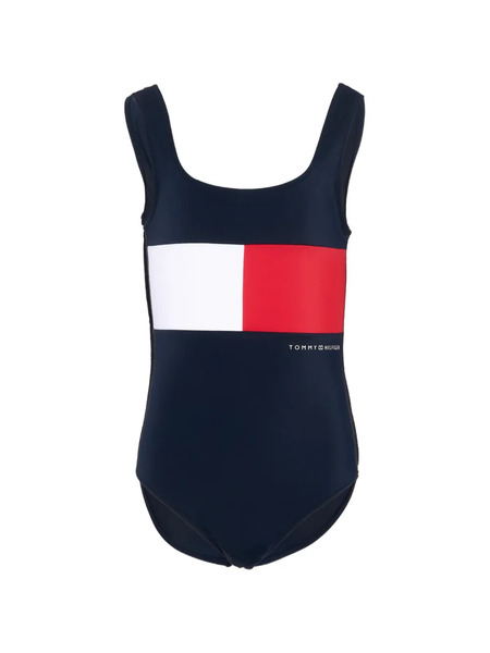  Tommy Hilfiger Junior Colourblock Square-neck Swimsuit - Blue 