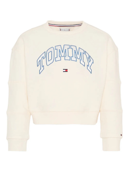  Tommy Hilfiger Junior Embroidered-logo Crew Neck Sweatshirt - Neutrals 