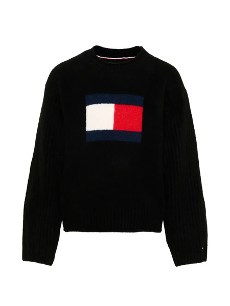  Tommy Hilfiger Junior Flag-logo Sweater - Black 