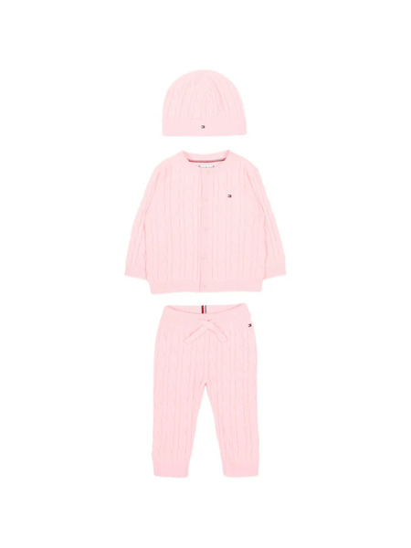  Tommy Hilfiger Junior Logo-embroidered Buttoned Trousers Set - Pink 