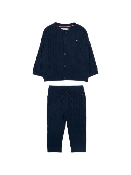  Tommy Hilfiger Junior Logo-embroidered Trousers Set - Blue 