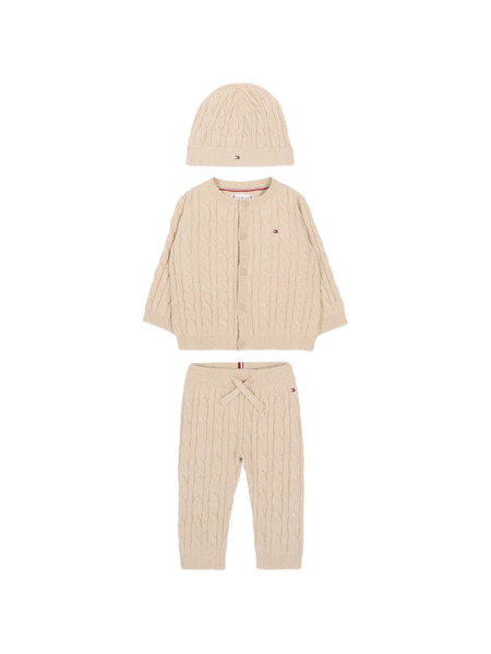  Tommy Hilfiger Junior Logo-embroidered Trousers Set - Neutrals 