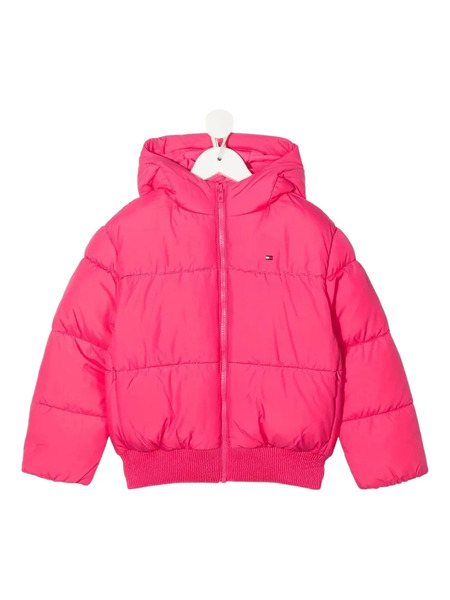  Tommy Hilfiger Junior Quilted Hooded Puffer Jacket - Pink 